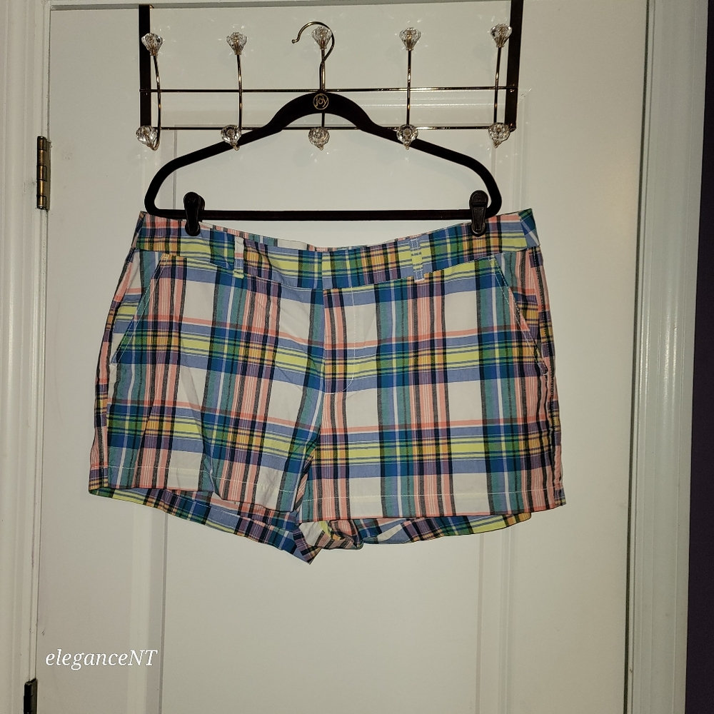 GAP Pink/Blue Plaid Khaki Lightweight Summer Shorts Sz: 16 NWT - Picture 8 of 8